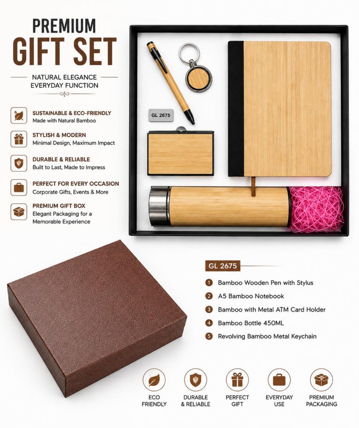 5 in 1 Welcome kit — Bamboo wood