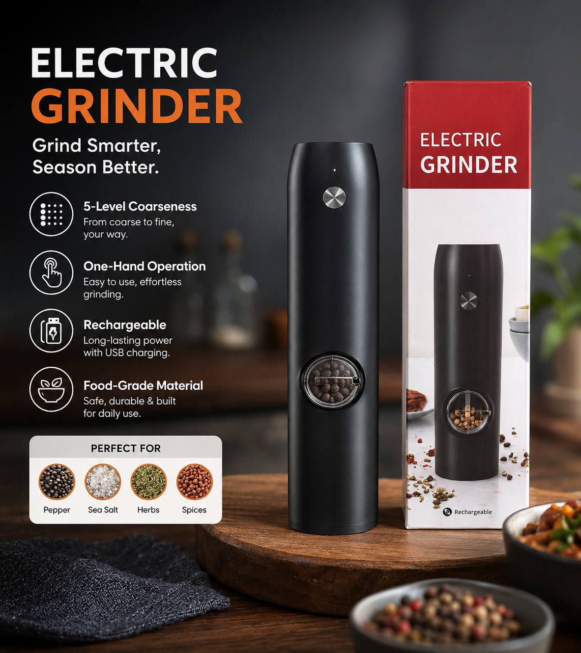 Rechargeable Spice Grinder