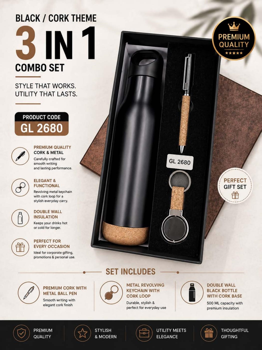 3 in 1 Welcome Kit — Black Cork