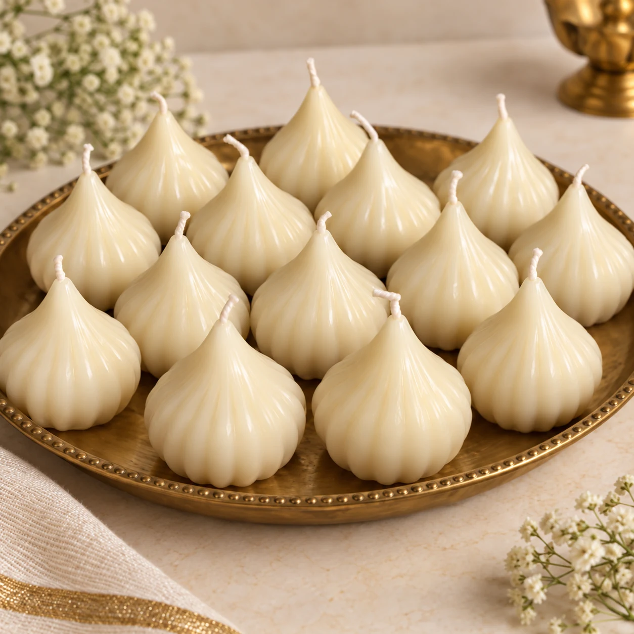 Modak-Shaped Candle