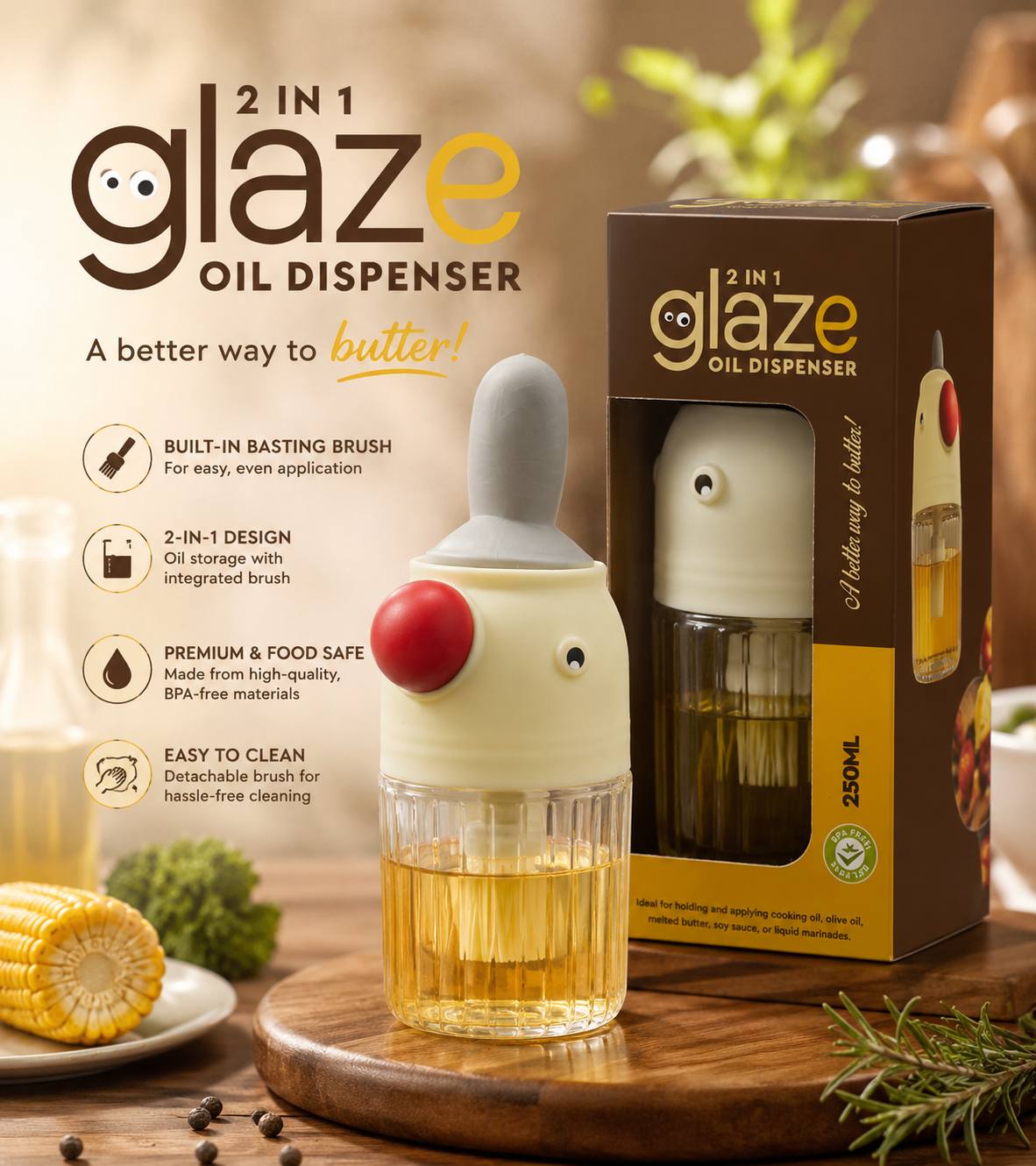 Two-in-One Glaze Oil Dispenser