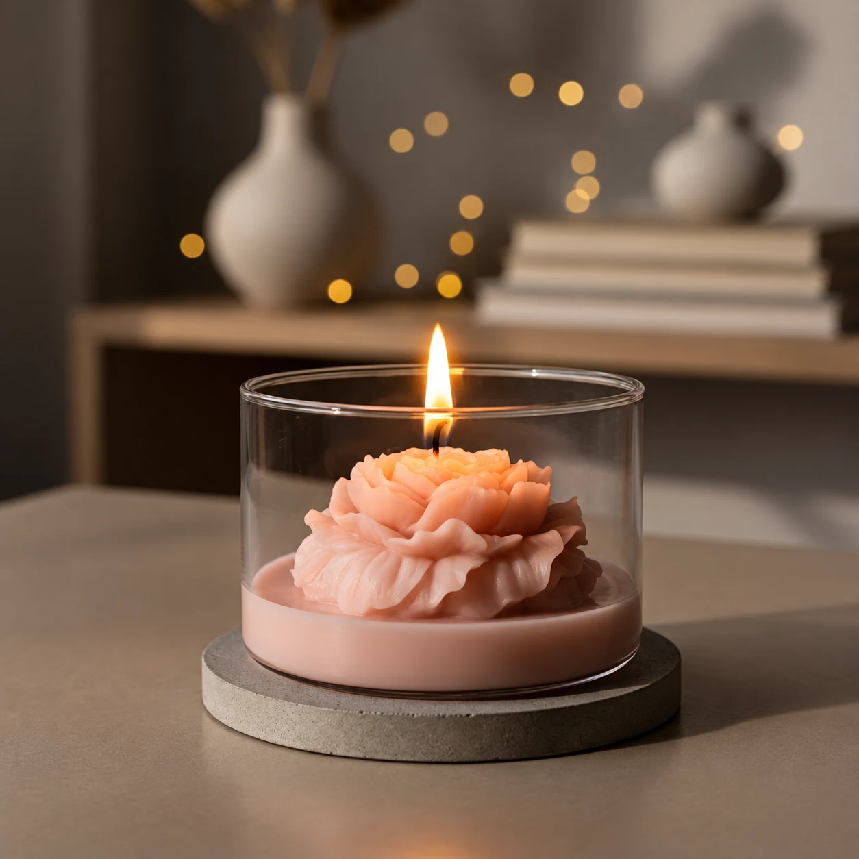 Baby Pink Floral Jar Candle