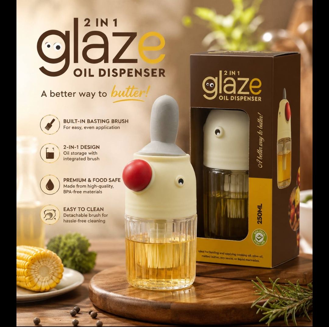 2 in 1 Soap Oil Bottle with Brush
