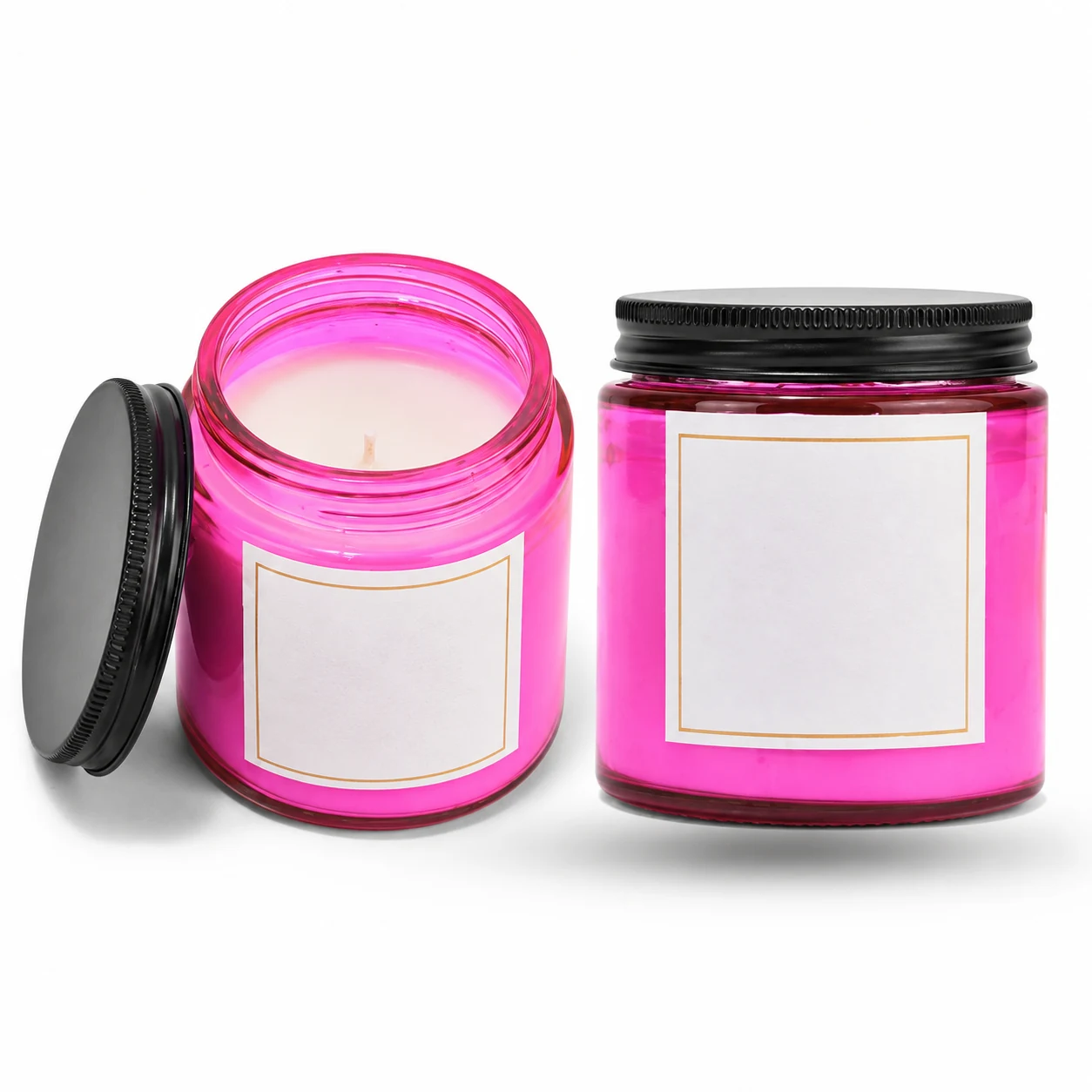 Pink Salsa Jar Candle