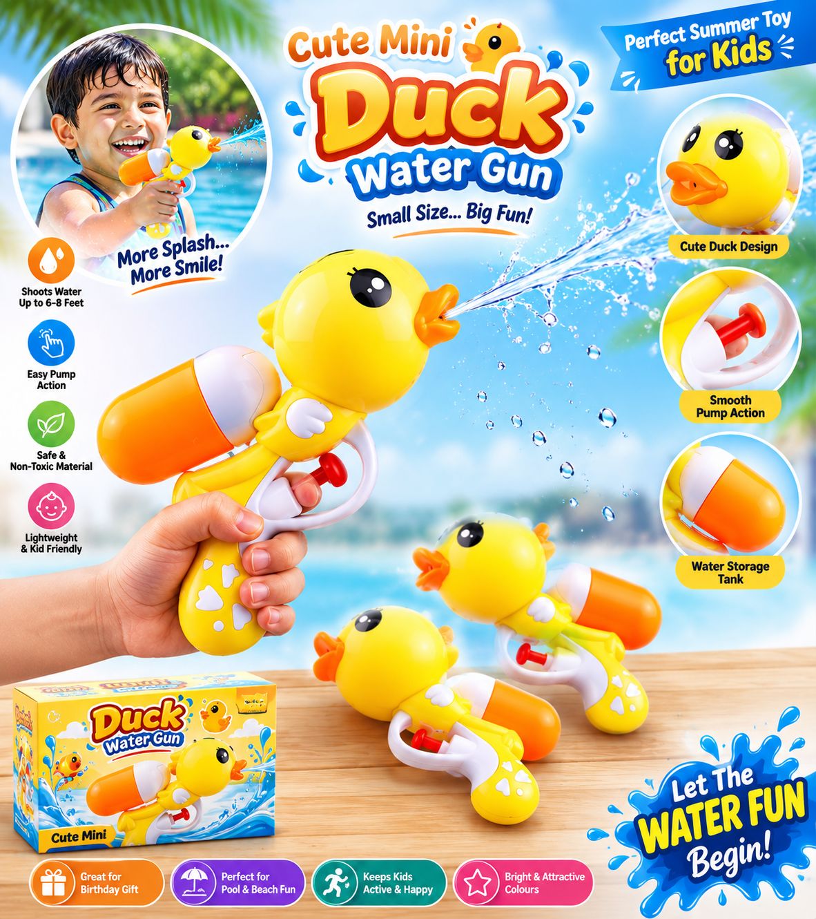 Mini Duck Shape Water Gun