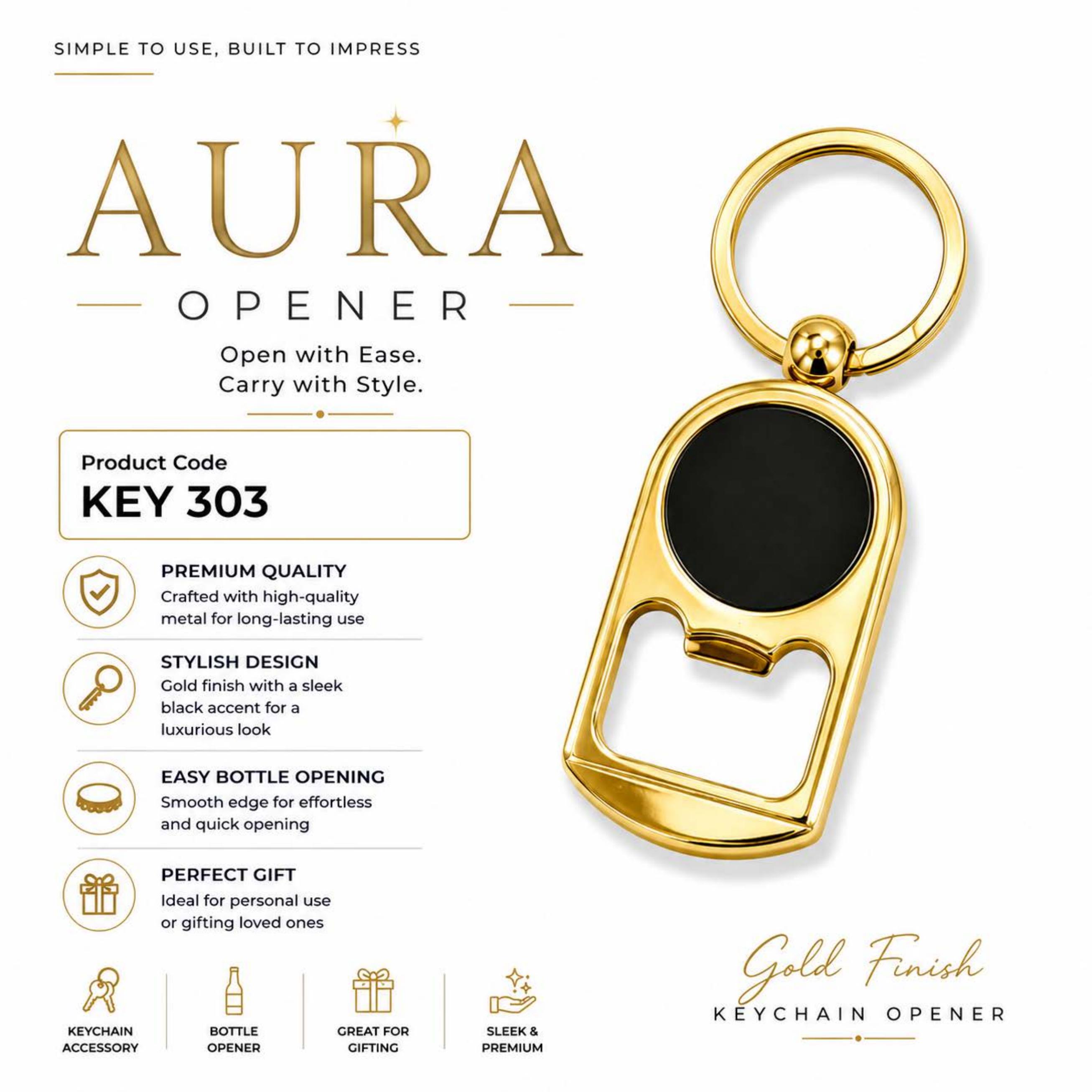 Aura Gold Keychain Opener