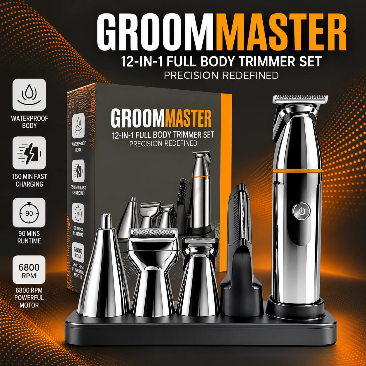 12-in-1 Body Grooming Set with Magnetic Heads