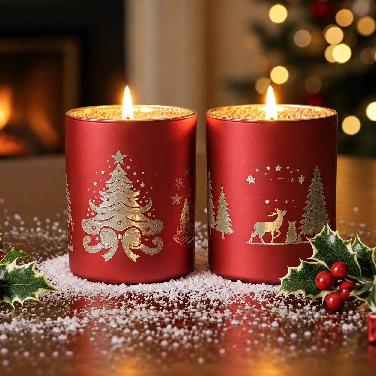Red Festive Jar Candle