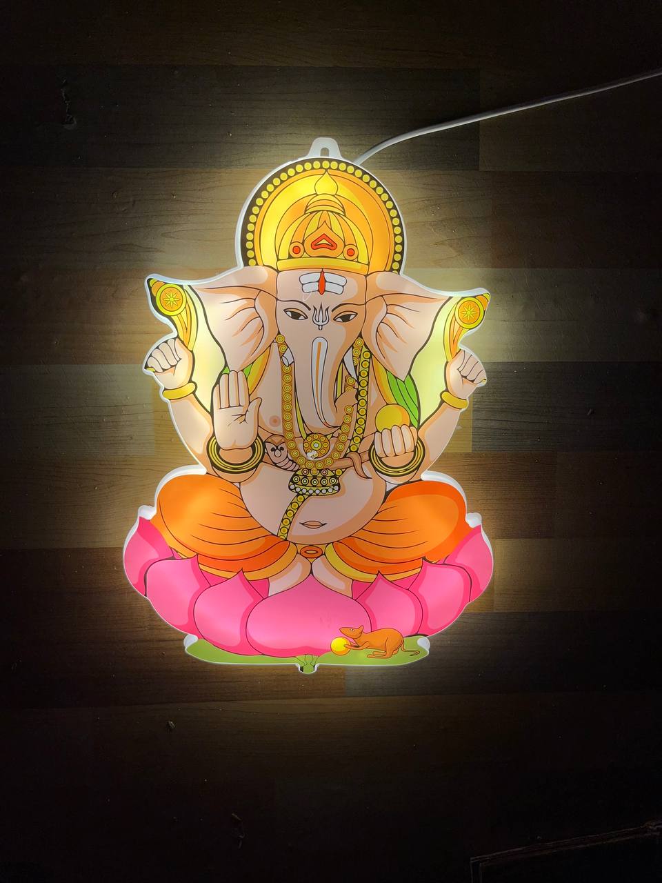3D LED Ganesha Ji Banner