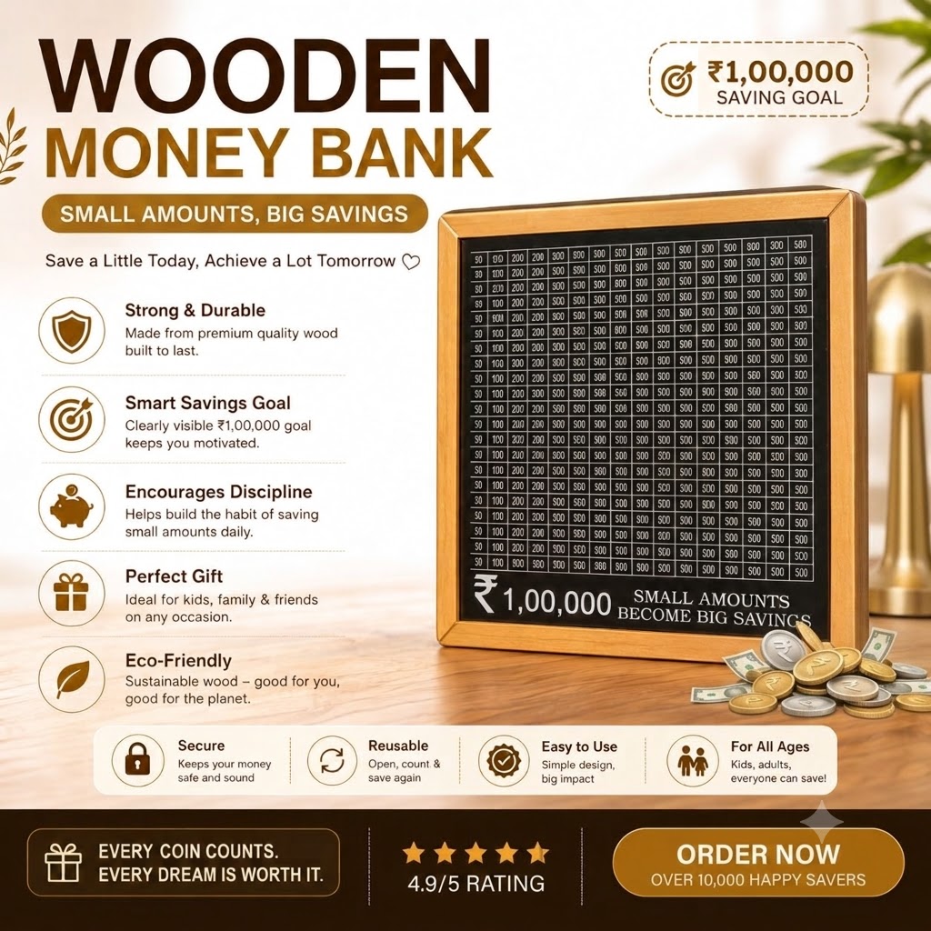 Wooden Money Bank