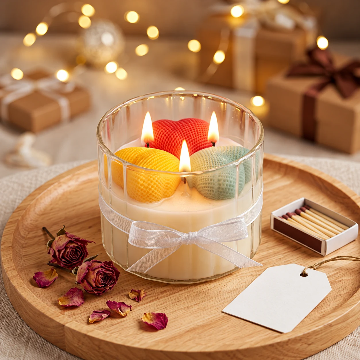 Heart-Shaped Glass Jar Candle
