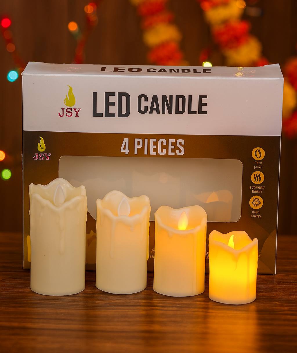 4 Piece Warm White Candle LED
