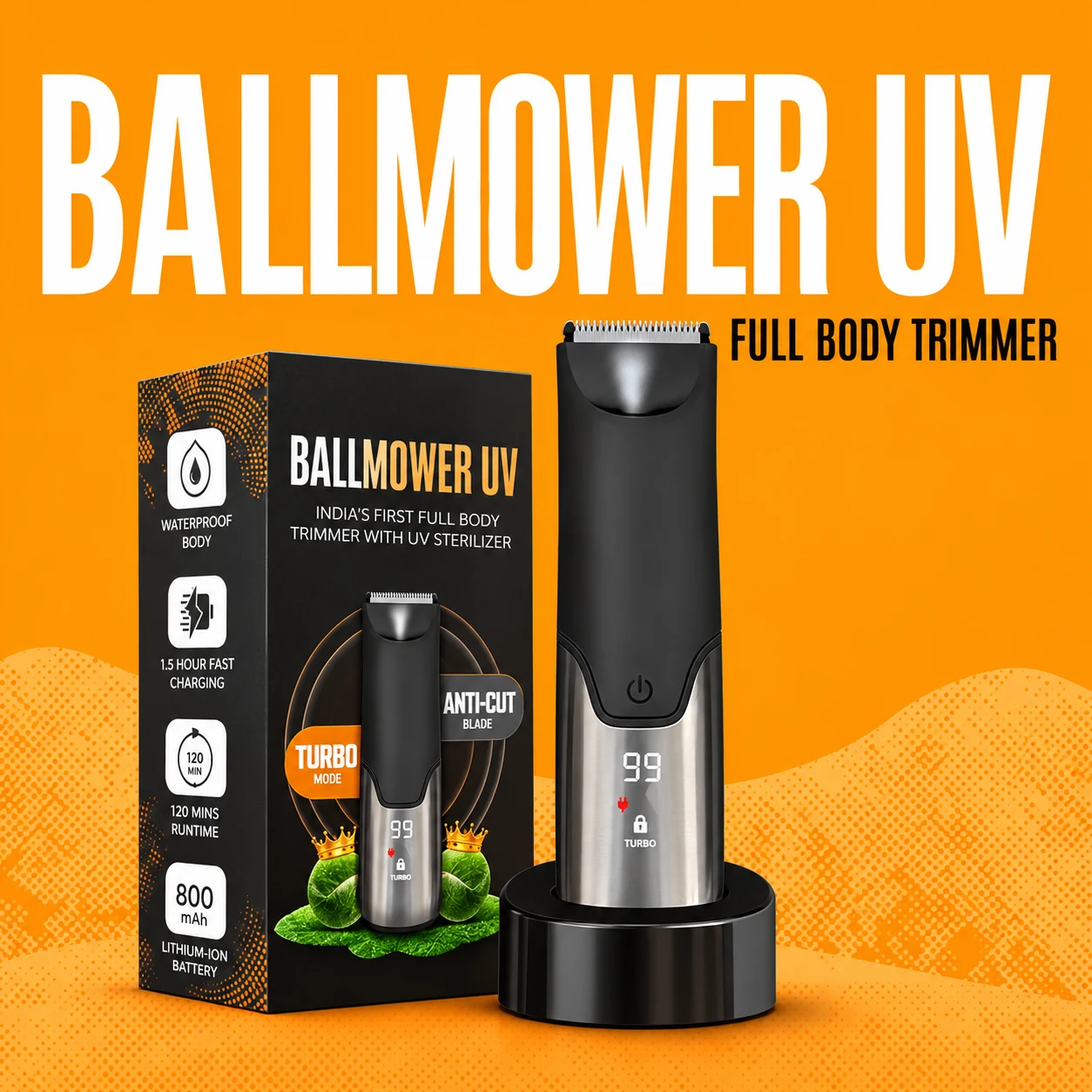 Body Groomer with UV Sterilisation Dock