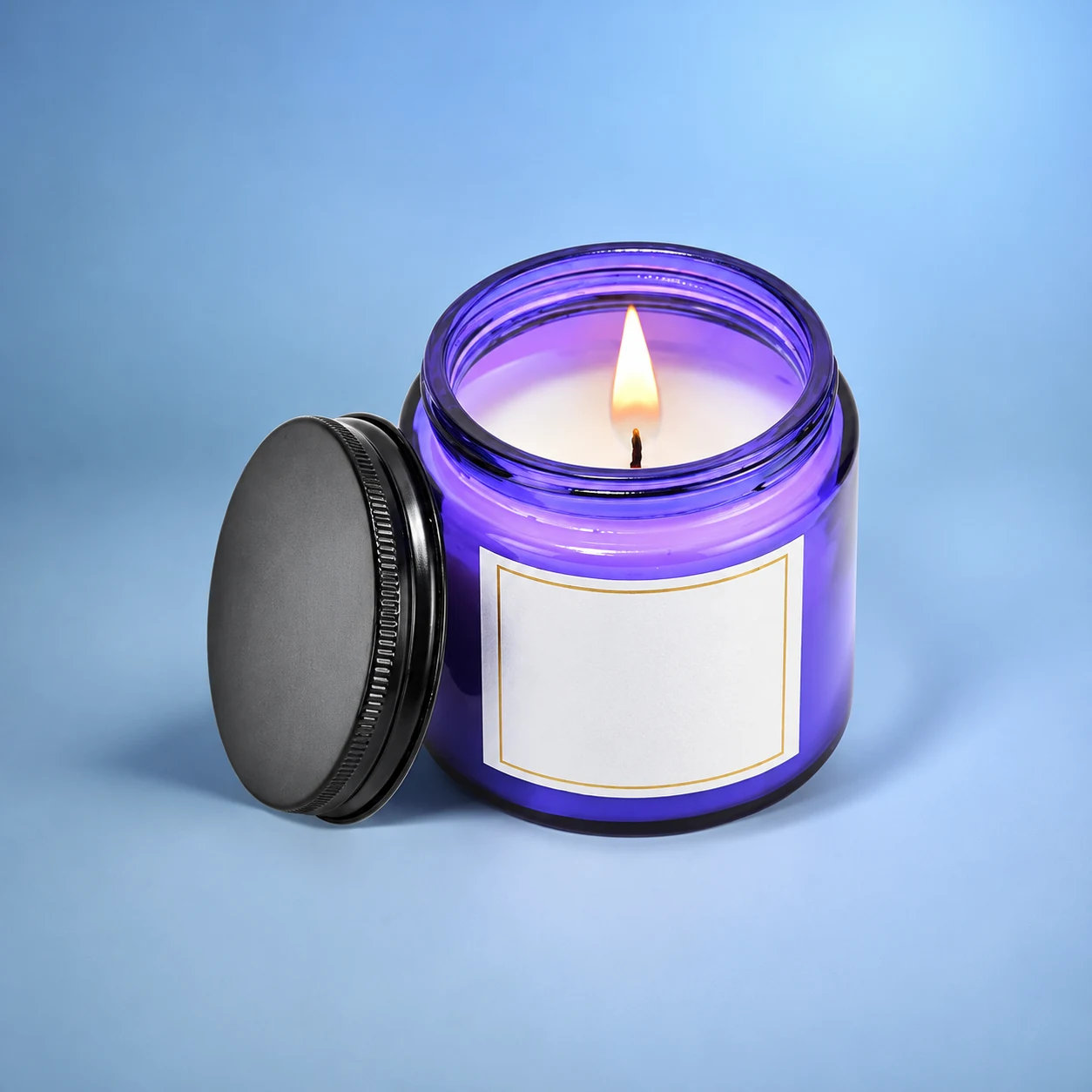 Blue Salsa Jar Candle