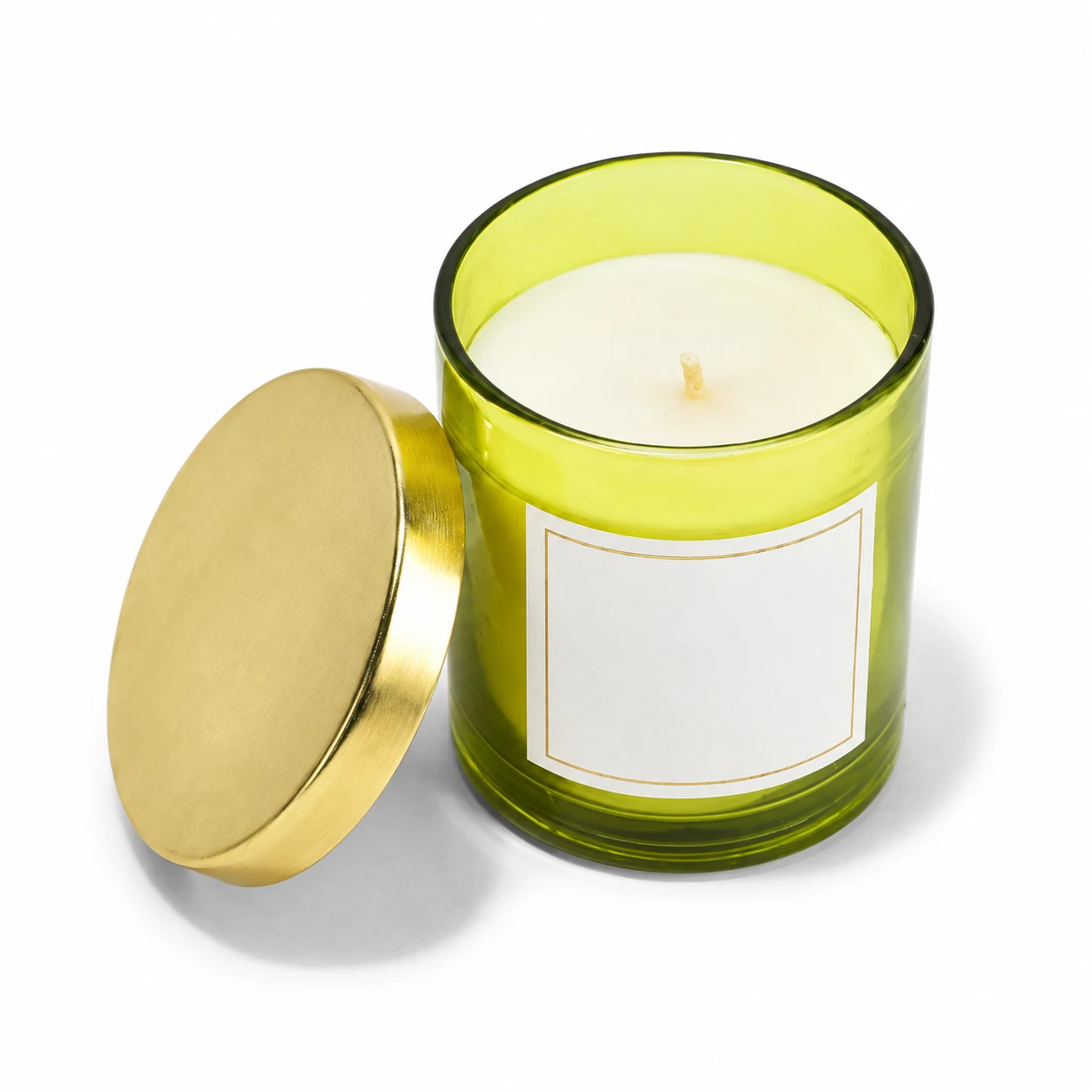 Yellow Glass Jar Candle