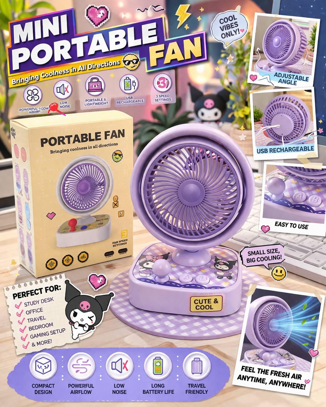 8213-C Portable Table Fan