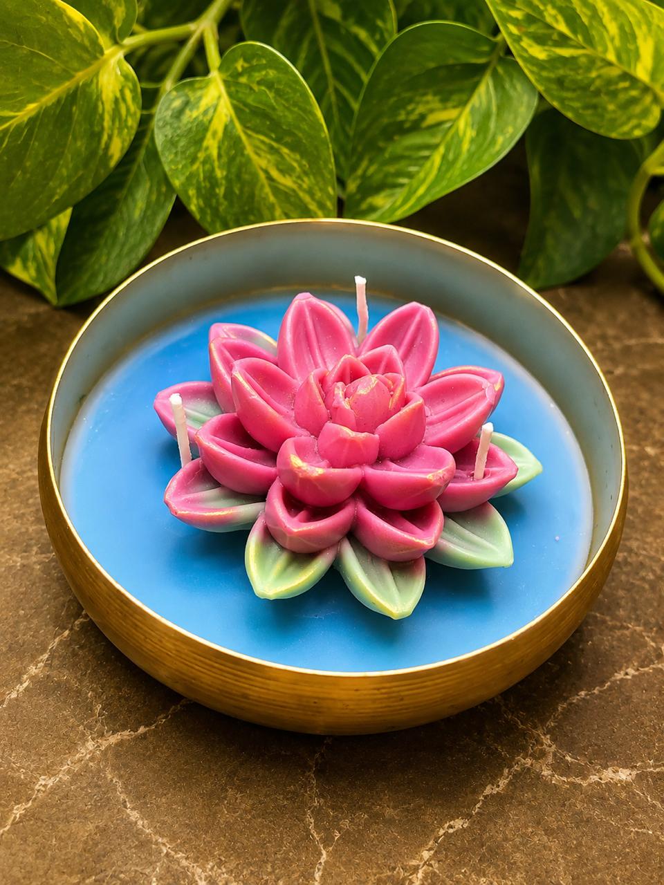 Blue Lotus Urli Candle