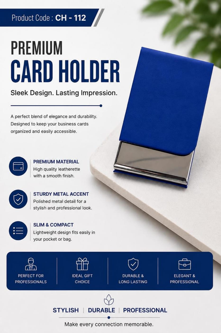 Premium Card Holder — Blue
