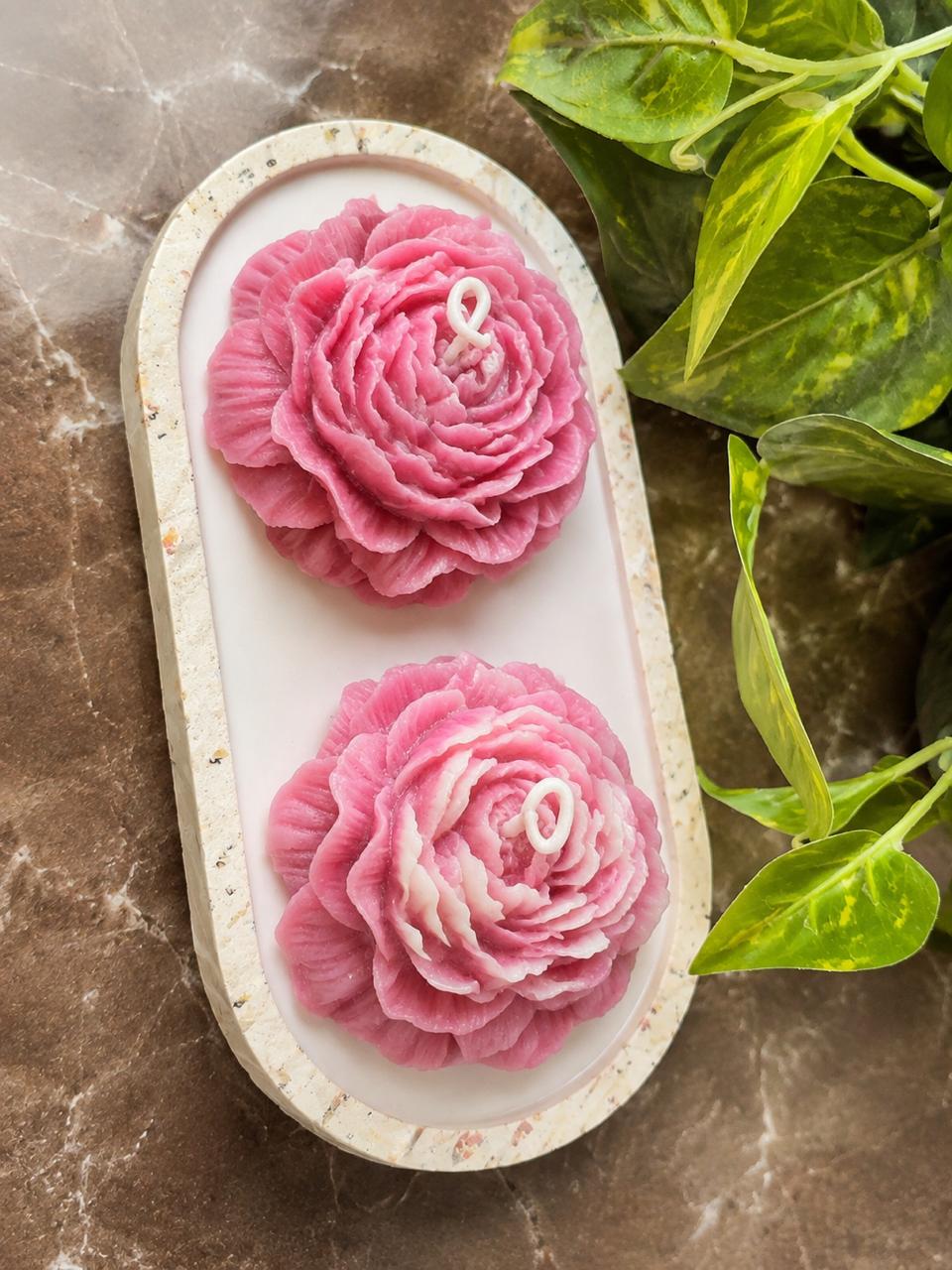 Double Bloom Tray Candle