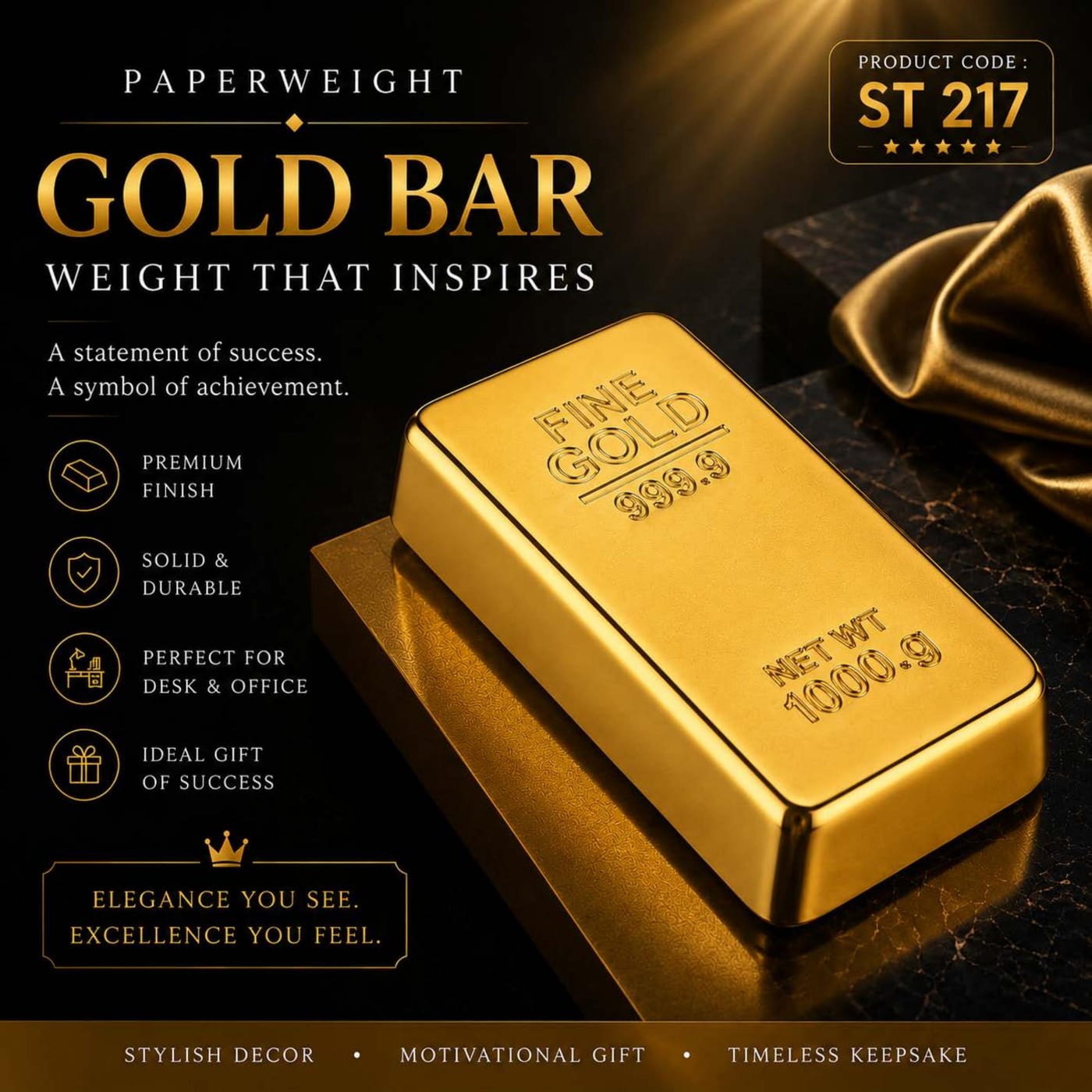 Gold Bar Paperweight