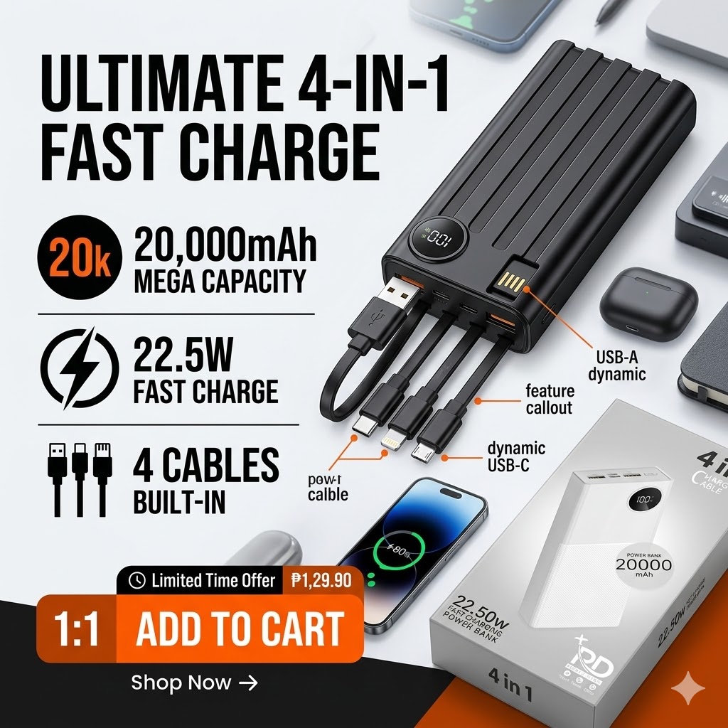 20k mAh 22.5w Fast Charging Power Bank