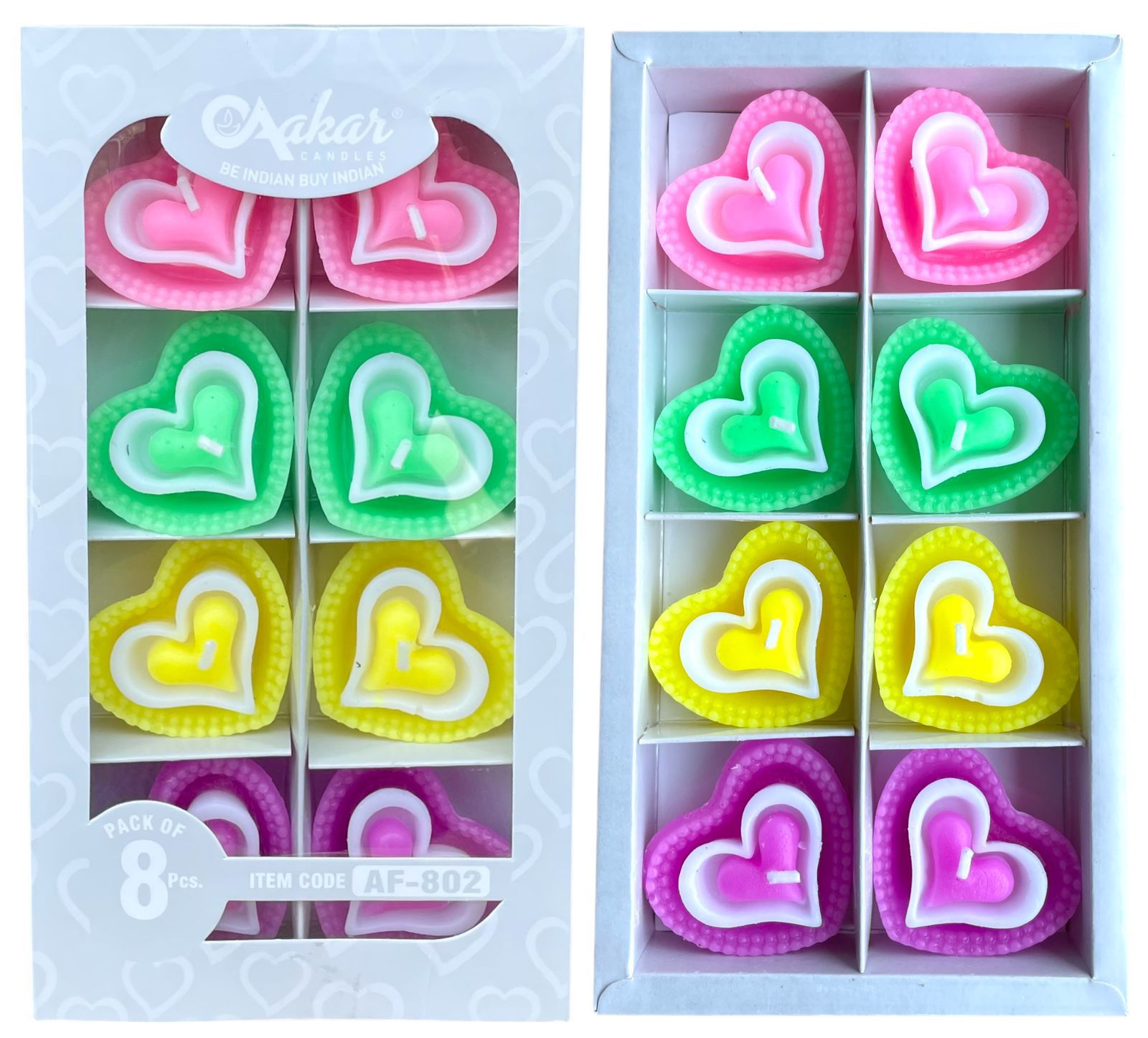 Heart-Shaped Floating Candles Pack of 8 Piece