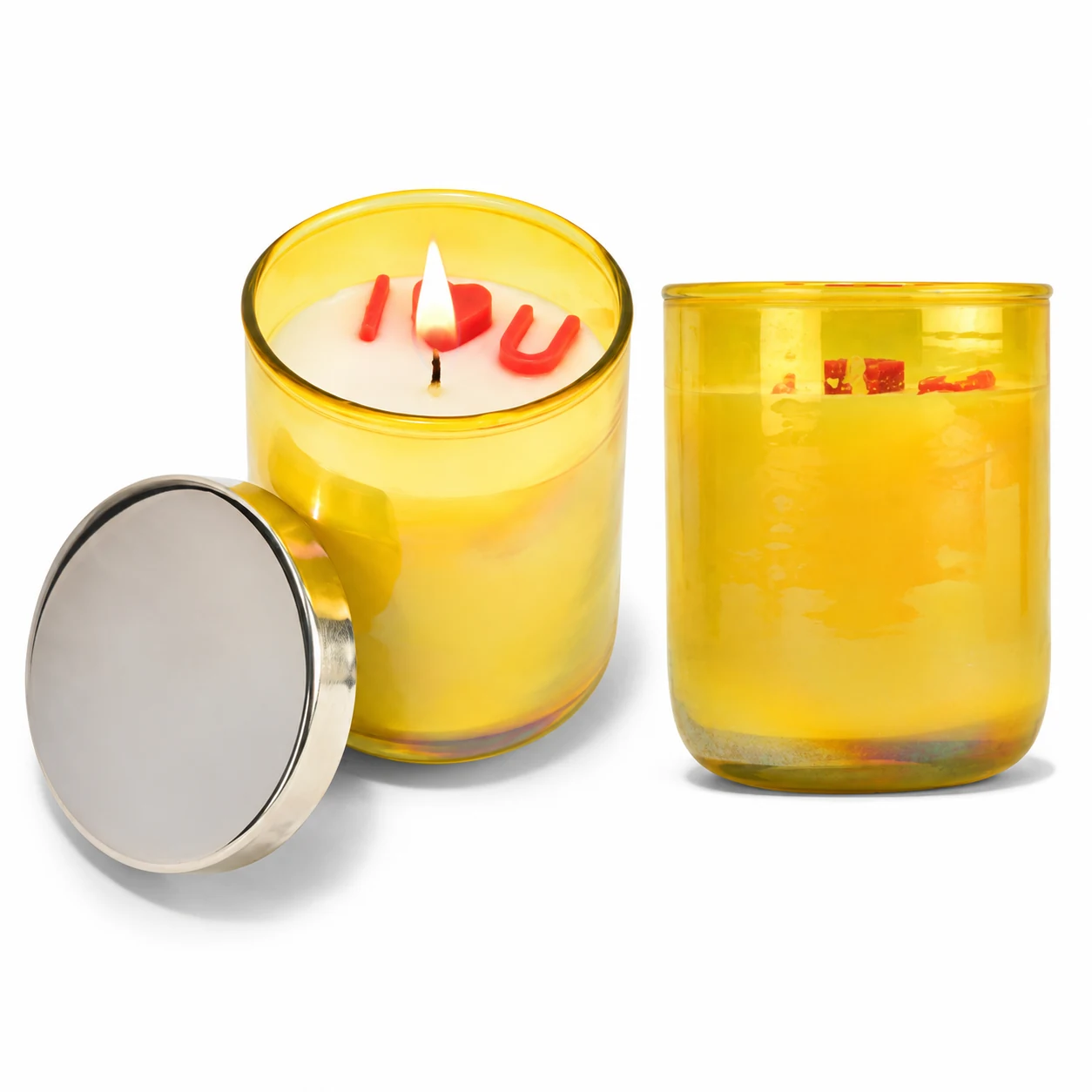 Rainbow-Shade Glass Jar Candle