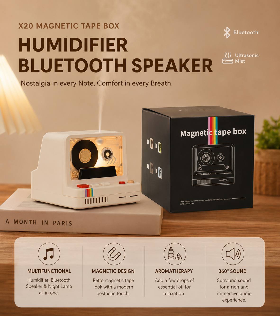 Humidifier with Bluetooth Speaker