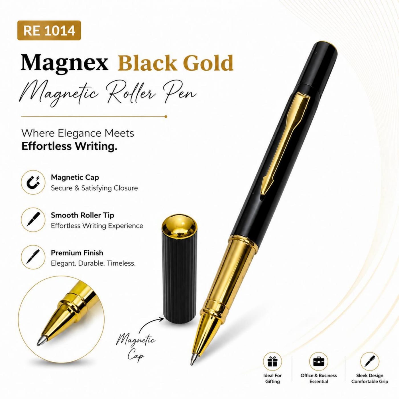 Magnex Black Gold Magnetic Roller Pen