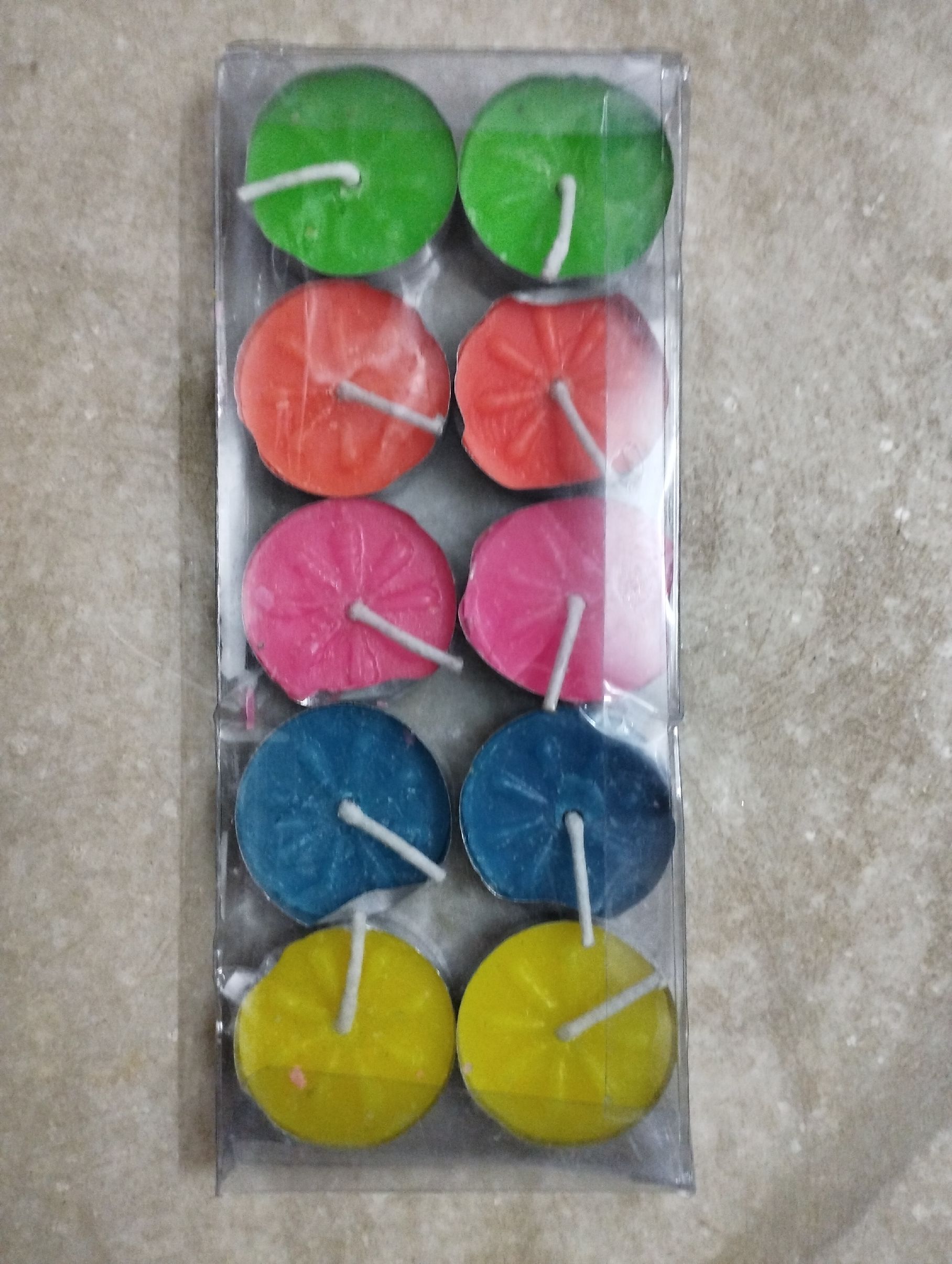 10-Piece Multicolor Tea Light Candle Set