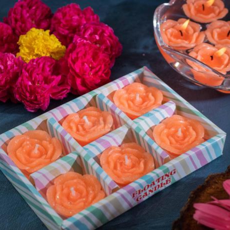 Six-Piece Rose Scented Candle Set