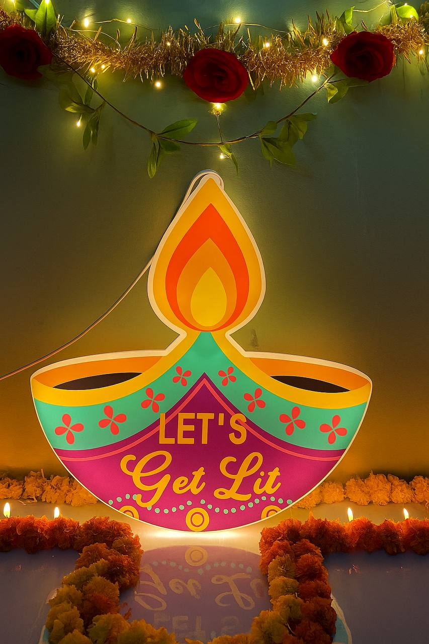 Happy Diwali LED Diya Banner