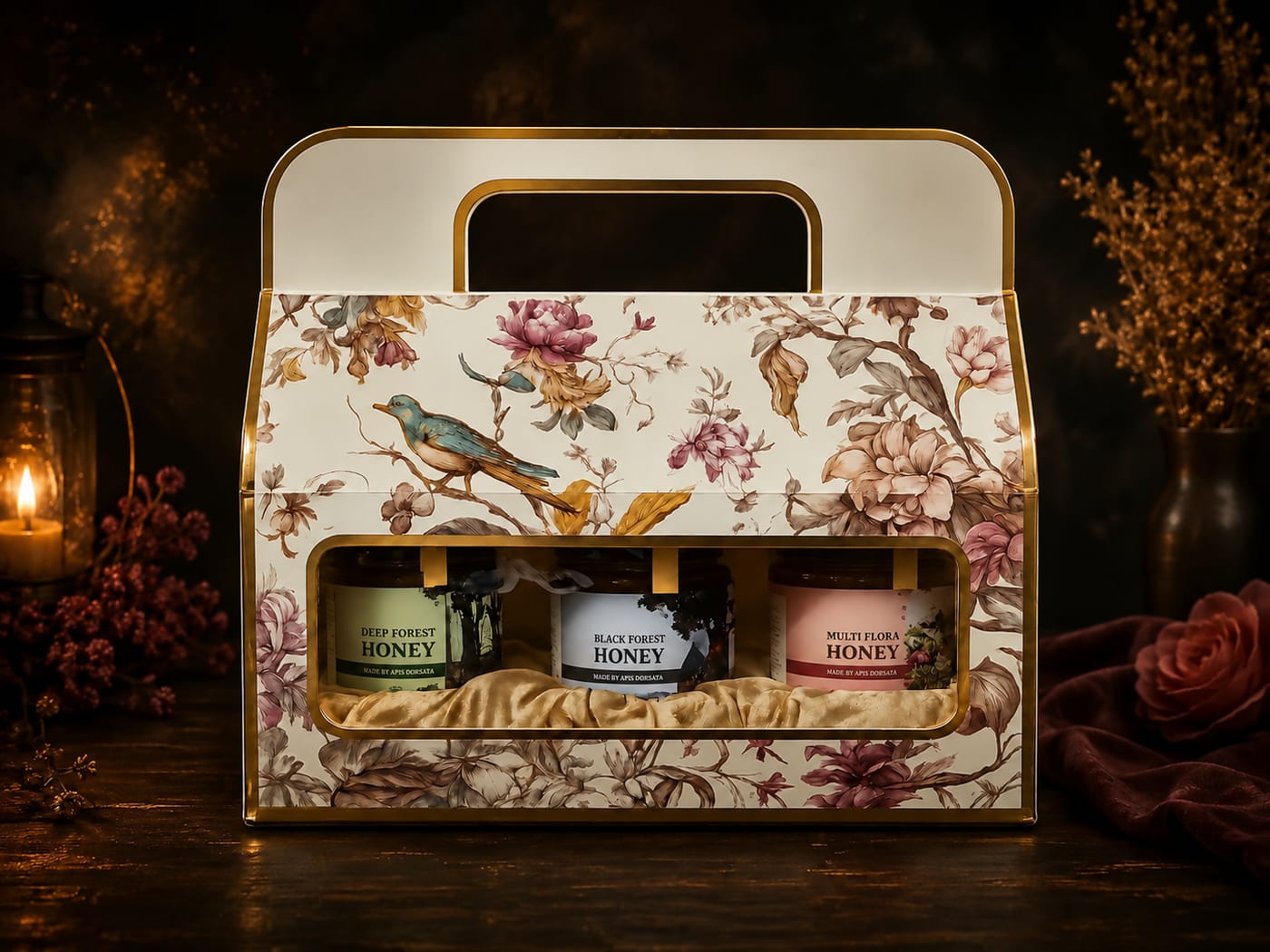 Floral Carry-Box Honey Trio Gift Set