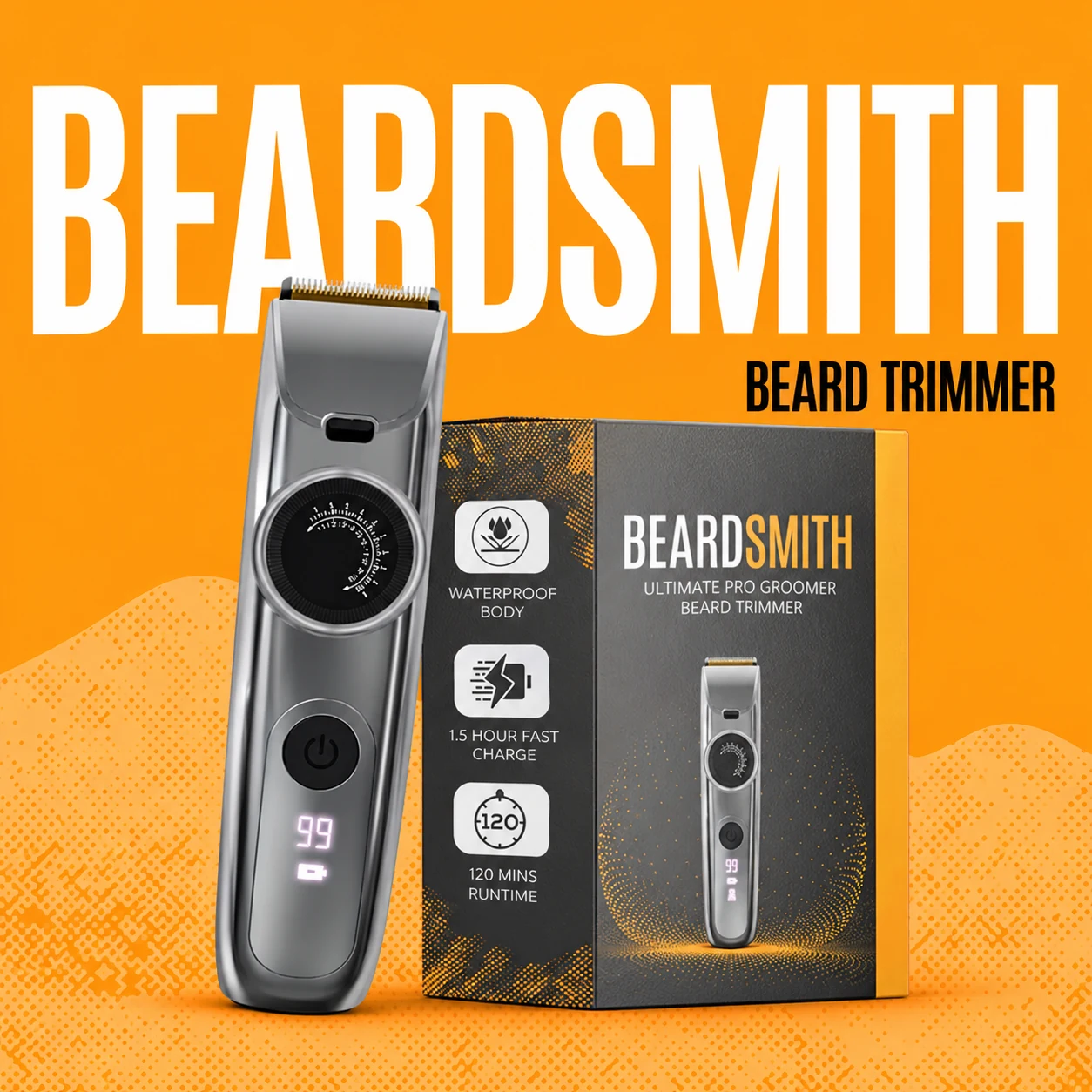 Adjustable Beard Trimmer with 40 Length Settings