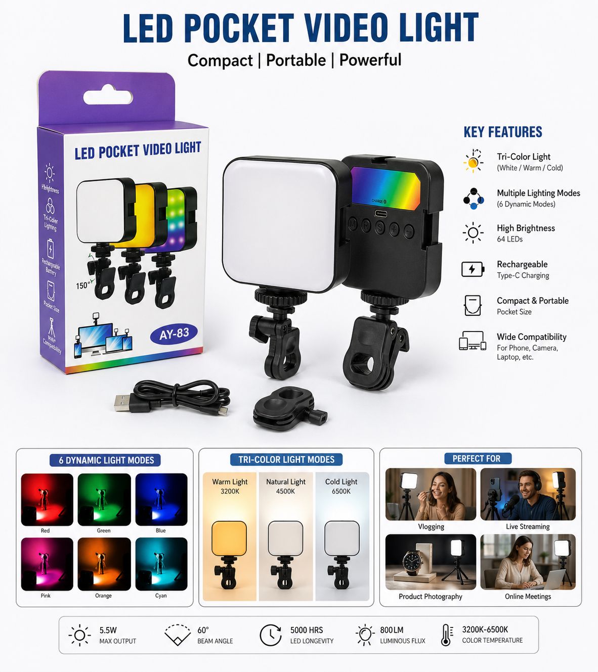 Pocket LED Video Light