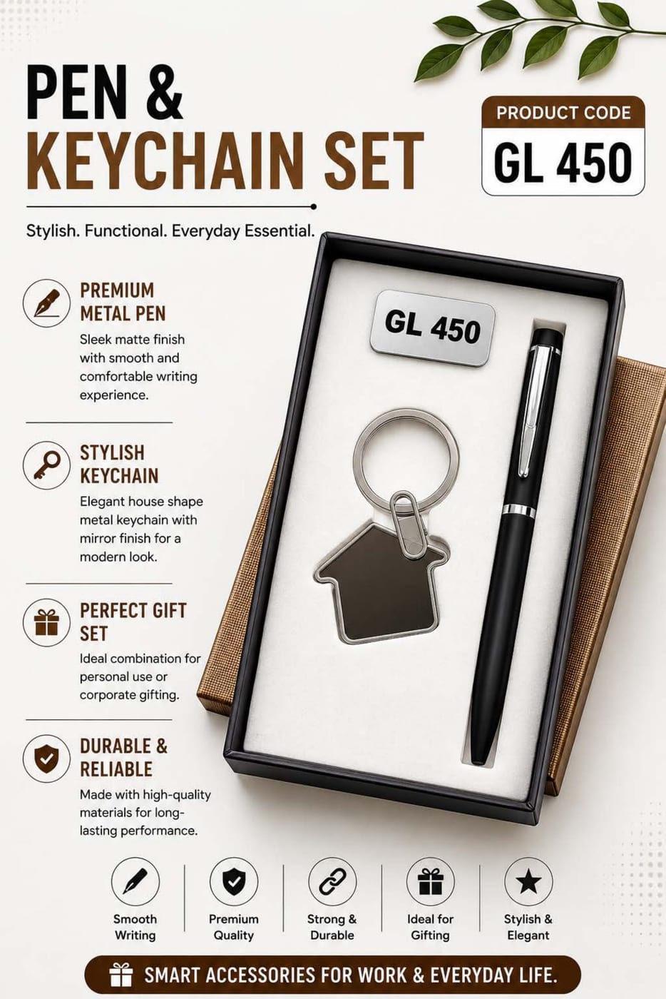 Pen & Keychain — Black