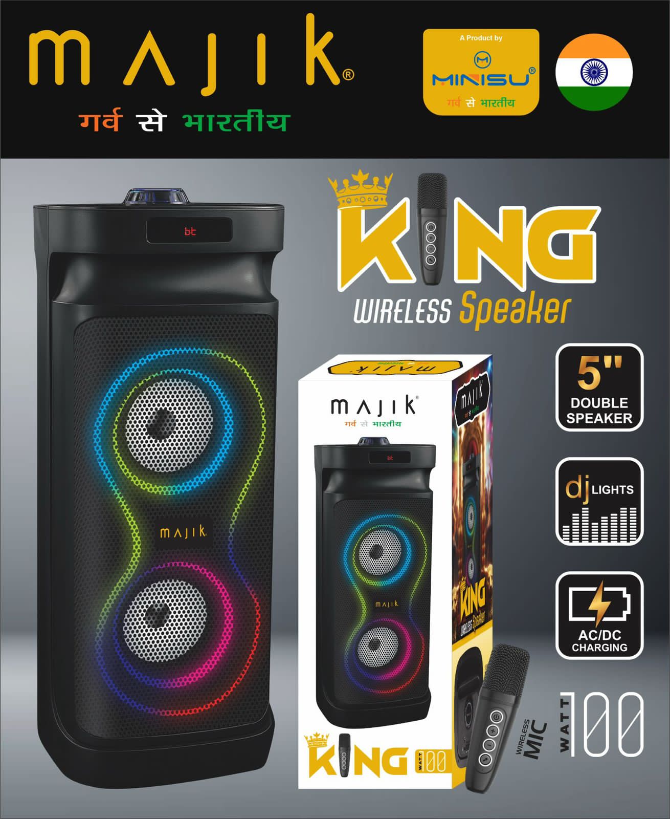 Bluetooth Speaker with Wireless Microphone