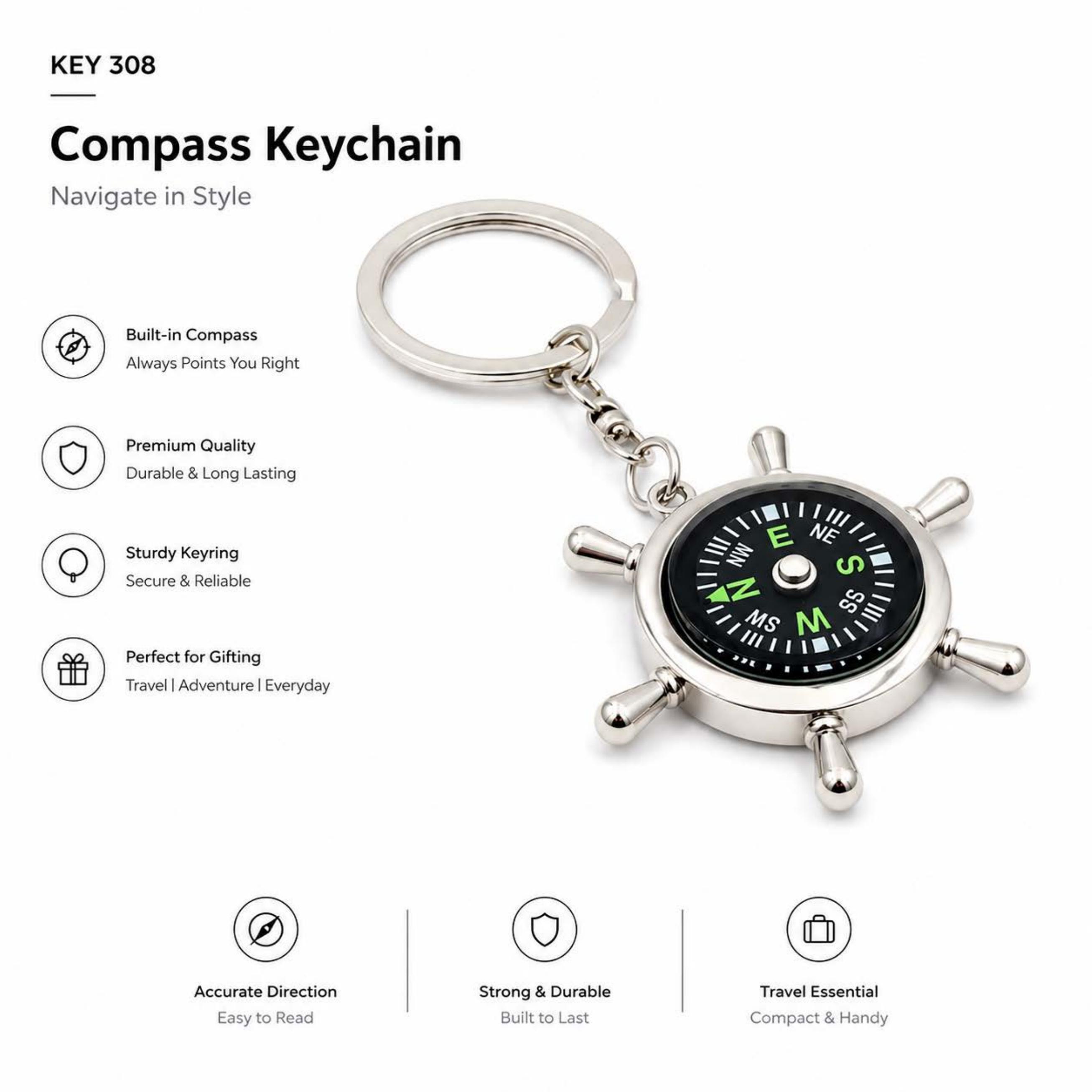 Compass Keychain